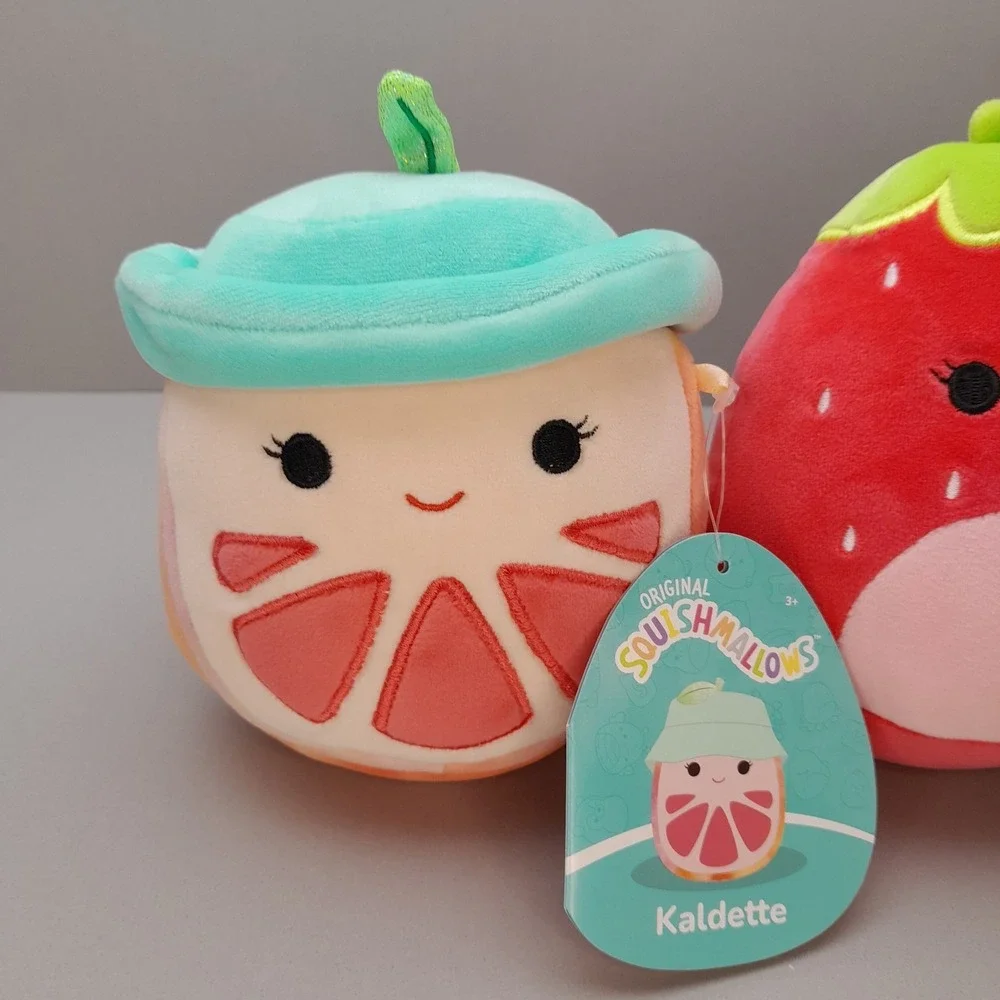 Squishmallows Fruit‎ Plush Lot 2 Scarlet Strawberry & Kaldette Grapefruit 5